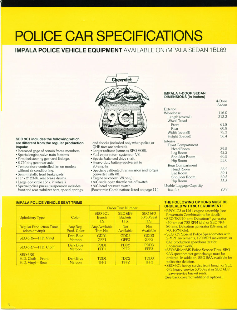1983 Chevrolet Police Vehicles Brochure Page 11